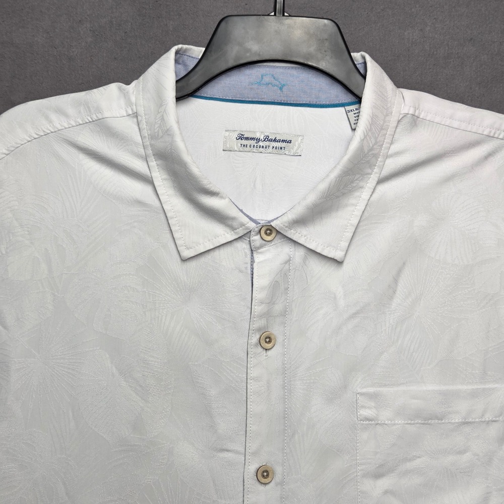 Tommy Bahama Mens 3XLB Coconut Point IslandZone White Palm Jacquard Shirt